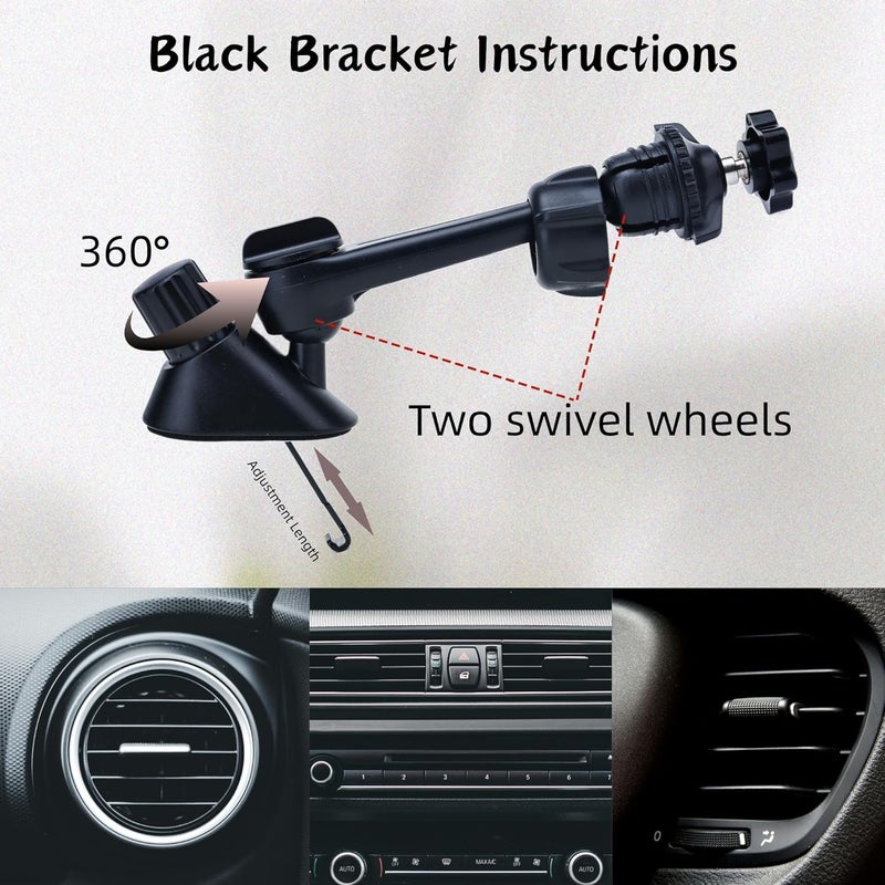 Cherishching Car Cymbal Air Vent Mount, Mini Drum Crash Cymbal Set with Mini Drum Stick,Crash Cymbal Drum for On-the-Road Rhythmic Entertainment Music Enthusiast Gift(Black) - Image 4